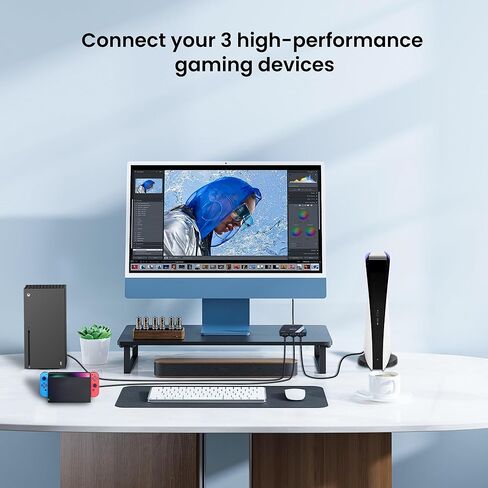 4K@60Hz HDMI 2.0 Switch Splitter with 3.9FT long HDMI Cable, HDMI Switch 3 in 1 Out, 3-Port HDMI Switcher Selector, Supports 4K 30Hz 3D 1080P HDCP2.2 for PS5 PS4 Xbox DVD Player Fire Stick Apple TV PC in Kuwait