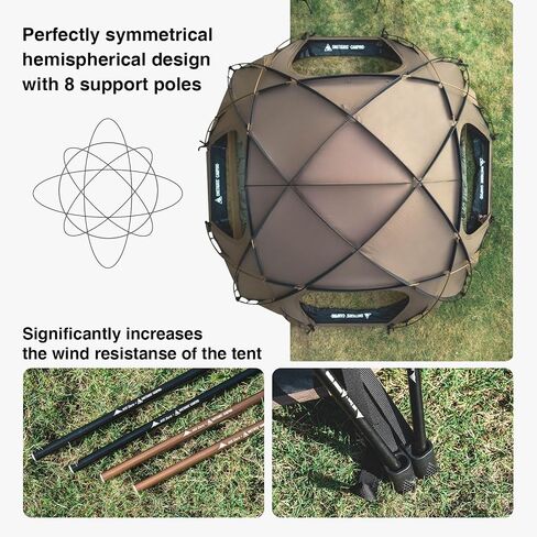 OneTigris Tower M Dome Tent, Waterproof Windproof 4 Person Tent with Stove Jack for Camping, Hiking, Hunting, Bushcraft, Winter, Car Trips in Saudi Arabia