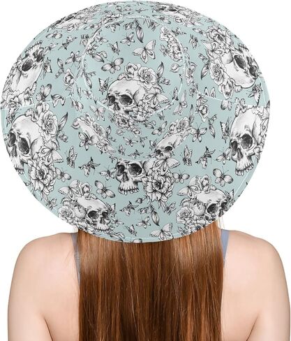 MNSRUU Wide Brim Hats Skull Sun Hat Packable Sun Visors Floppy Summer Beach Hat for UV Protection in Saudi Arabia