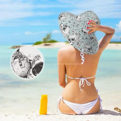 MNSRUU Wide Brim Hats Skull Sun Hat Packable Sun Visors Floppy Summer Beach Hat for UV Protection in Saudi Arabia