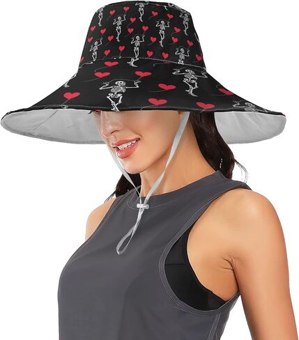 MNSRUU Wide Brim Hats Skull Sun Hat Packable Sun Visors Floppy Summer Beach Hat for UV Protection in Saudi Arabia
