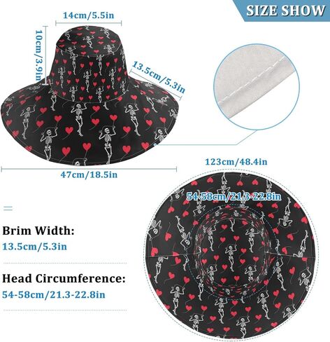 MNSRUU Wide Brim Hats Skull Sun Hat Packable Sun Visors Floppy Summer Beach Hat for UV Protection in Saudi Arabia