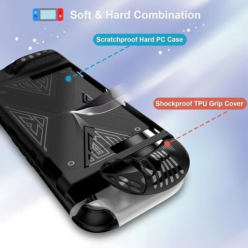 Protective Silicone Cover for Nintendo Switch 2 (2025), TPU Grip Protective Cover for Switch Next Gen 2025 Console & Joy-Con Controller Accessories, Black in Saudi Arabia