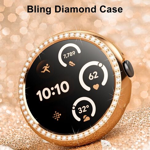 8 Pack Bling Case for Google Pixel Watch 3 41MM, Glitter Diamond Case Shining Rhinestone PC Bumper for Women (45MM) in Saudi Arabia