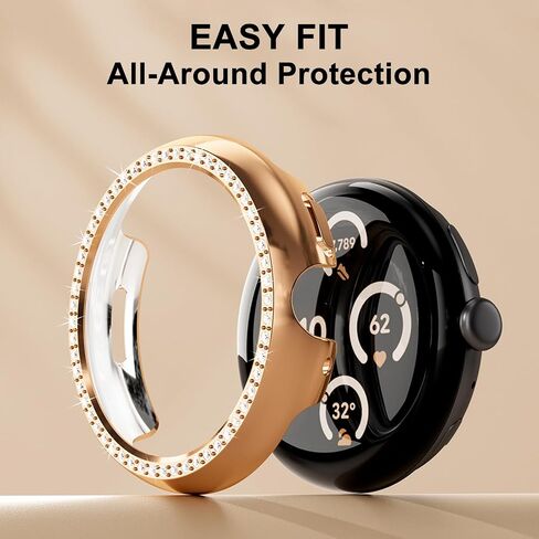 8 Pack Bling Case for Google Pixel Watch 3 41MM, Glitter Diamond Case Shining Rhinestone PC Bumper for Women (45MM) in Saudi Arabia