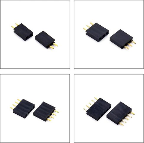 2.54mm Pin Header,Female Right Angle Single Row Header Pin 90 Degree Connector,1x2 1x3 1x4 1x5 1x6 1x7 1x8 1x9 1x10 1x12 Pin Header for PCB Board (KI-2.54-Single-R/A-Female) in Kuwait