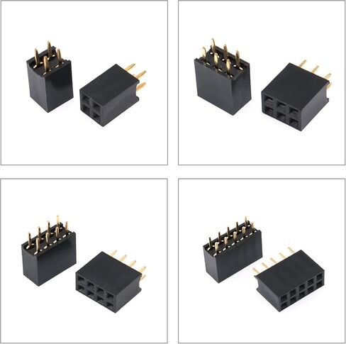 2.54mm Pin Header,Female Right Angle Single Row Header Pin 90 Degree Connector,1x2 1x3 1x4 1x5 1x6 1x7 1x8 1x9 1x10 1x12 Pin Header for PCB Board (KI-2.54-Single-R/A-Female) in Kuwait