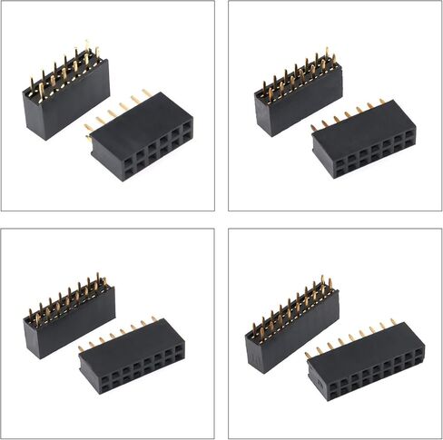 2.54mm Pin Header,Female Right Angle Single Row Header Pin 90 Degree Connector,1x2 1x3 1x4 1x5 1x6 1x7 1x8 1x9 1x10 1x12 Pin Header for PCB Board (KI-2.54-Single-R/A-Female) in Kuwait