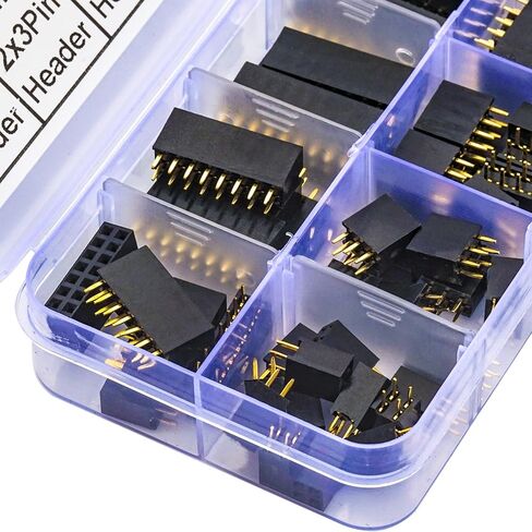 2.54mm Pin Header,Female Right Angle Single Row Header Pin 90 Degree Connector,1x2 1x3 1x4 1x5 1x6 1x7 1x8 1x9 1x10 1x12 Pin Header for PCB Board (KI-2.54-Single-R/A-Female) in Kuwait