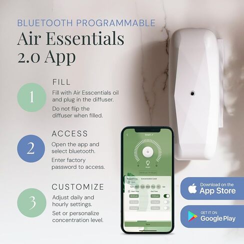 The Diamond Smart Scent Air Machine - Sleek & Efficient Essential Oil Diffuser | Bluetooth App Control | Covers Over 500 sq. ft. | Cold Air Waterless Aromatherapy | Easy On/Off Button in Saudi Arabia