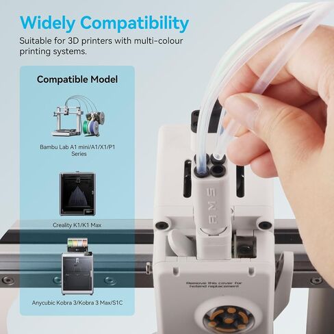 Redrex PTFE Bowden Tube with PC4-M6 Fittings and PC4-M10 Straight Pneumatic Connectors for Ender 3 V2,Ender 3 Pro,Ender 5 CR-10/10S Series 3D Printer 1.75mm Filament Supported in Saudi Arabia