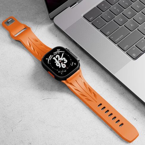 فرقة سيليكون رياضية متوافقة مع Apple Watch Ultra 2/1 49 مم للرجال ، حزام مطاطي فخم الفائق لسلسلة IWatch 10 46mm ، 9/8/7 45 مم ، SE2/SE 6/5/4 44 مم ، 3/2/1 42 ​​مم in Kuwait
