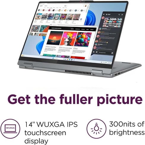 Lenovo Ideapad Flex 5i 2-in-1 Touchscreen Laptop, w/Lifetime Office & Win 11 Pro, Intel 10 Core 7 150U, 14" WUXGA 16:10 Touch Display, Fingerprint, Backlit KB, 16GB RAM, 512GB SSD, W/Accessories in Saudi Arabia