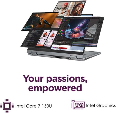 Lenovo Ideapad Flex 5i 2-in-1 Touchscreen Laptop, w/Lifetime Office & Win 11 Pro, Intel 10 Core 7 150U, 14" WUXGA 16:10 Touch Display, Fingerprint, Backlit KB, 16GB RAM, 512GB SSD, W/Accessories in Saudi Arabia