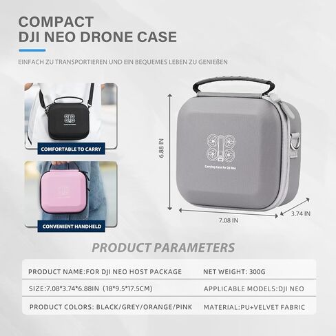 Neo Case for DJI Neo, Porable Travel Carrying Mini Storage Bag for DJI Neo Drone and Batteries Accessories, Black in Saudi Arabia