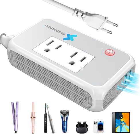 220V to 110V Voltage Converter Us to Europe 220 to 110 Voltage Converter for European Travel Power Converter Adapter Combo for Hair Straightener & Curling Irons (Type A/C/G/I) in Saudi Arabia