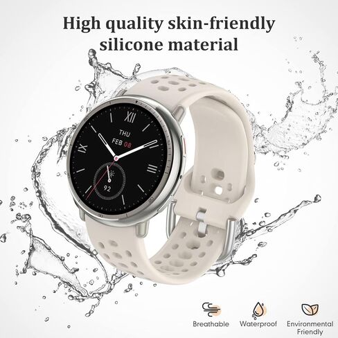 نطاقات مشاهدة السيليكون لـ AmazFit Active 2/Soft Sport Sweat Preglible Breplicible Strap لـ Amazfit GTS 4/4 Mini/3/2 Mini/2e in Kuwait