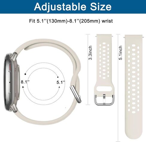 نطاقات مشاهدة السيليكون لـ AmazFit Active 2/Soft Sport Sweat Preglible Breplicible Strap لـ Amazfit GTS 4/4 Mini/3/2 Mini/2e in Kuwait