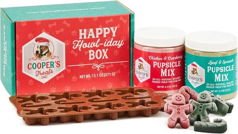 Cooper's Treats Doggie Deluxe Box - Make-at-Home Dog Treat Kit (Contains Four Jars of Treat Mix for Both Frozen and Baked Treats, Plus Lots More Goodies - The Perfect Dog Gift Box!) in Saudi Arabia