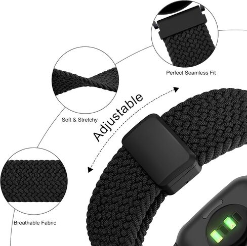 نطاقات مضفر لـ Amazfit Bip 5 / Bip 6 Smart Watch Bands ، حزام بديل نايلون للرياضة 22 مم متوافق مع Amazfit Bip 5 / Bip 6 / Gtr 4 نطاقات النساء الرجال in Kuwait
