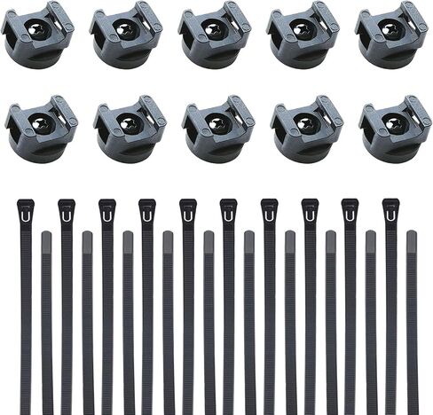 Magnetic Cable Zip Mounts Magnetic Cable Holder 22mm Multipurpose Magnet Wire Management Bases with 7.84" Reusable Zip Ties for Cord Organizer (10Magnets, 20 Cable Ties) in Saudi Arabia