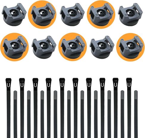Magnetic Cable Zip Mounts Magnetic Cable Holder 22mm Multipurpose Magnet Wire Management Bases with 7.84" Reusable Zip Ties for Cord Organizer (10Magnets, 20 Cable Ties) in Saudi Arabia