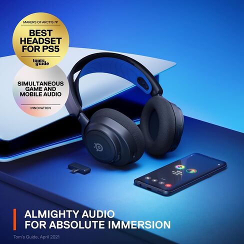 NEW SteelSeries Arctis Nova 7P Wireless Multi-Platform Gaming & Mobile Headset — Simultaneous Wireless 2.4GHz & Simultaneous Bluetooth — 38Hr Battery — USB-C — PS, PC, Switch, Mobile (Renewed) in Saudi Arabia