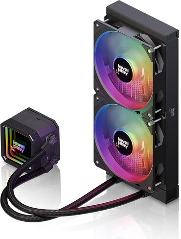 مبرد مياه سائل لسطح المكتب AIO من Levelplay CL240 ARGB باللون الأبيض لوحدة المعالجة المركزية القابلة للعنونة-مراوح أداء RGB 250 وات + TDP لـ Intel LGA1851، LGA1700، AMD AM5، AMD AM4 in Kuwait