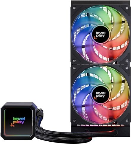 مبرد مياه سائل لسطح المكتب AIO من Levelplay CL240 ARGB باللون الأبيض لوحدة المعالجة المركزية القابلة للعنونة-مراوح أداء RGB 250 وات + TDP لـ Intel LGA1851، LGA1700، AMD AM5، AMD AM4 in Kuwait