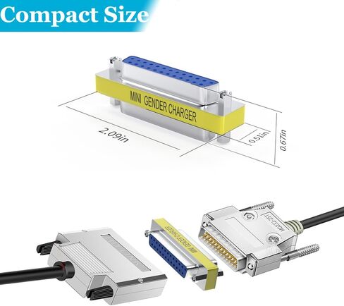 Warmstor 6-Pack 25Pin RS232 Serial Cable DB25 Male to Male/Female to Female Mini Gender Changer Adapter Coupler Connector in Saudi Arabia