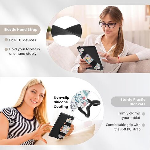 Moko Slim Case وحزام يدوي ناعم لمدة 6.8 بوصة Kindle Paperwhite (الجيل 11-2011) و kindle paperwhite edition ، الزهور+الزهور in Kuwait