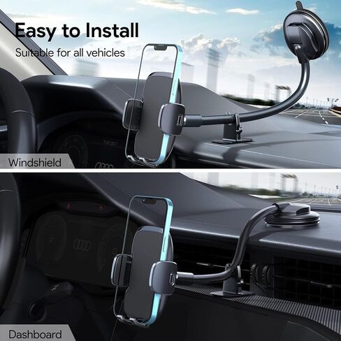 Phone Holders for Your Car [Upgraded Suction Cup Protection] Car Phone Holder Dashboard Windshield Air Vent 3 in 1 Hands Free Car Phone Mount Fit for iPhone Android Smartphones in Kuwait