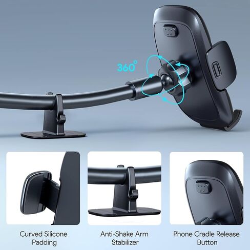 Phone Holders for Your Car [Upgraded Suction Cup Protection] Car Phone Holder Dashboard Windshield Air Vent 3 in 1 Hands Free Car Phone Mount Fit for iPhone Android Smartphones in Kuwait