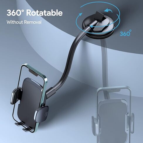 Phone Holders for Your Car [Upgraded Suction Cup Protection] Car Phone Holder Dashboard Windshield Air Vent 3 in 1 Hands Free Car Phone Mount Fit for iPhone Android Smartphones in Kuwait