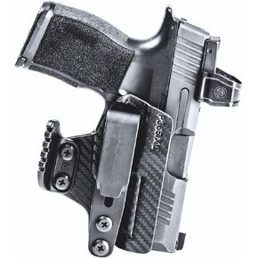Rounded Trigger Guard Holster - Minimalist IWB w/Claw, Inside Waistband Concealed Carry, American Made, Concealment Express, Carbon Fiber Black Kydex, Fits: