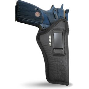 IWB Optical Gun Holster by Houston - ECO Leather Concealed Carry Soft Material - Suede Interior for Maximum Protection - FITS 1911 5", Browning 9 mm (Right)