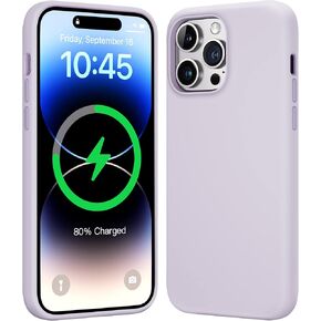 Mkeke for iPhone 14 Pro Max Case for MagSafe, Silicone Phone Case for iPhone 14 Pro Max [Full Protection] [Durable & Shockproof] Cover Case for Apple 14 Pro Max Case - Light Purple