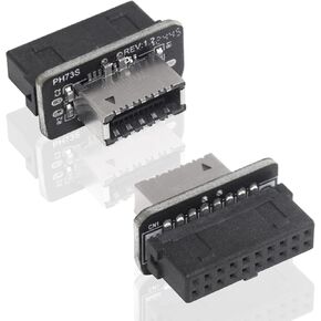 DUTTEK 10GBPS USB اللوحة الأمامية ، اللوحة الأمامية USB 3.1 العمودية ، من النوع إلى USB 3.0 20/9pin محول 2-pack