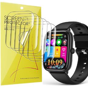 Compatible for EarlySincere Smart Watch Screen Protector,Lamshaw Full Coverage TPU Clear Film Compatible for EarlySincere T22 Smart Watch-2.06 Inches (TPU-6 Pack)