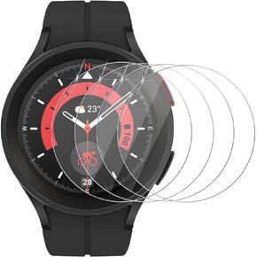 (4 Pack) Screen Protector For Samsung Galaxy Watch 5 Pro 45mm Tempered Glass, HD Clear, Anti Scratch