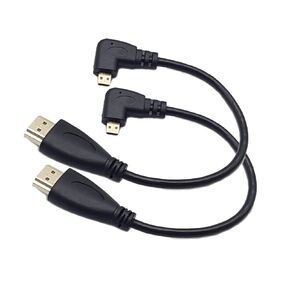 Seadream Angled Micro HDMI to HDMI Cable 2pcs 8 inch 90 Degree Right Angle Micro HDMI Male to HDMI Male Cable Connector (2pcs Right Angled)