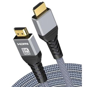 8K 10K 4K HDMI 2.1 Cable 48Gbps 6.6FT/2M, Hdmi to Hdmi Cables Earc Ultra HD High Speed Braided Cord 8K@60Hz 4K@120Hz Compatible with PS5/TV/HDTV/PC/Xbox/Roku etc