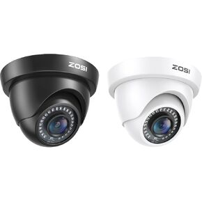 ZOSI 2Pack 1080p Dome Security Camera Outdoor Indoor (Hybrid 4-in-1 HD-CVI/TVI/AHD/960H Analog CVBS), 80ft IR Night Vision, Weatherproof CCTV Camera