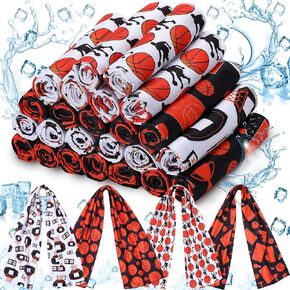 24 Pack Basketball Cooling Towel 40 x 12 Inch Breathable Sport Cooling Towel Microfiber Fast Drying Basketball Team Gifts for Athletes Yoga Gym Camping Running