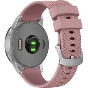 AK Silicone Watch Band Compatible with Garmin Vivoactive 4S / Venu 3S / Venu 2S / Vivomove 3S, 18mm Soft Replacement Wristband Strap for Garmin Forerunner 255s/265S