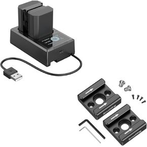 SmallRig Cold Shoe Mount (2-Pack) and NP-FZ100 Camera Battery Charger Set for Sony