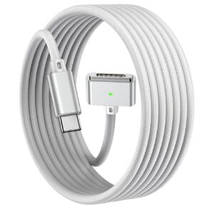 140W USB-C to Magnetic 3 Cable (6.6FT, Sliver) Fit for MacBook Air Charger Mag-Safe Gen 3 Port, Magnetic Safe 3 Cable Fit for 2024 MacBook Pro 14" 16" M4, 2023 Mac-Book Air 13“ 15" M3 & More