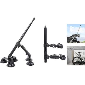 PellKing Suction Car Mount for Insta360 x4, x3, x2, x,One RS,R Compatible with GoPro Max Camera 5 in 1 Suction Mount Kit for Action Cameras (Includes 44.9-inch Selfie Stick),Motorcycle Bike Mount