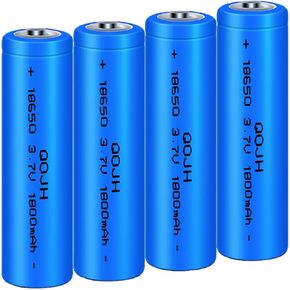 3.7volt 18650 Rechargeable Battery Li-ion Battery, 18650 Flat top Real Capacity 2000mAh for Headlamp, LED Flashlight, Solar Lights, Remote Control Toy, Mini Fans etc (Purple)