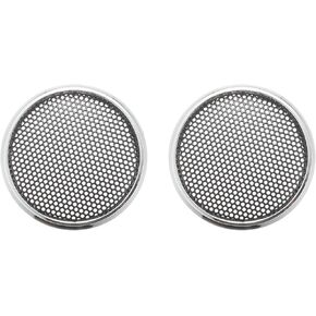 Acropix Universal 1 "شوايات مكبر الصوت Cover Mesh Round 1 بوصة مكبر صوت الصوت مضخم صوت الحارس حالة الحديد الحديد الطلاء النغمة الفضية السوداء - حزمة من 2